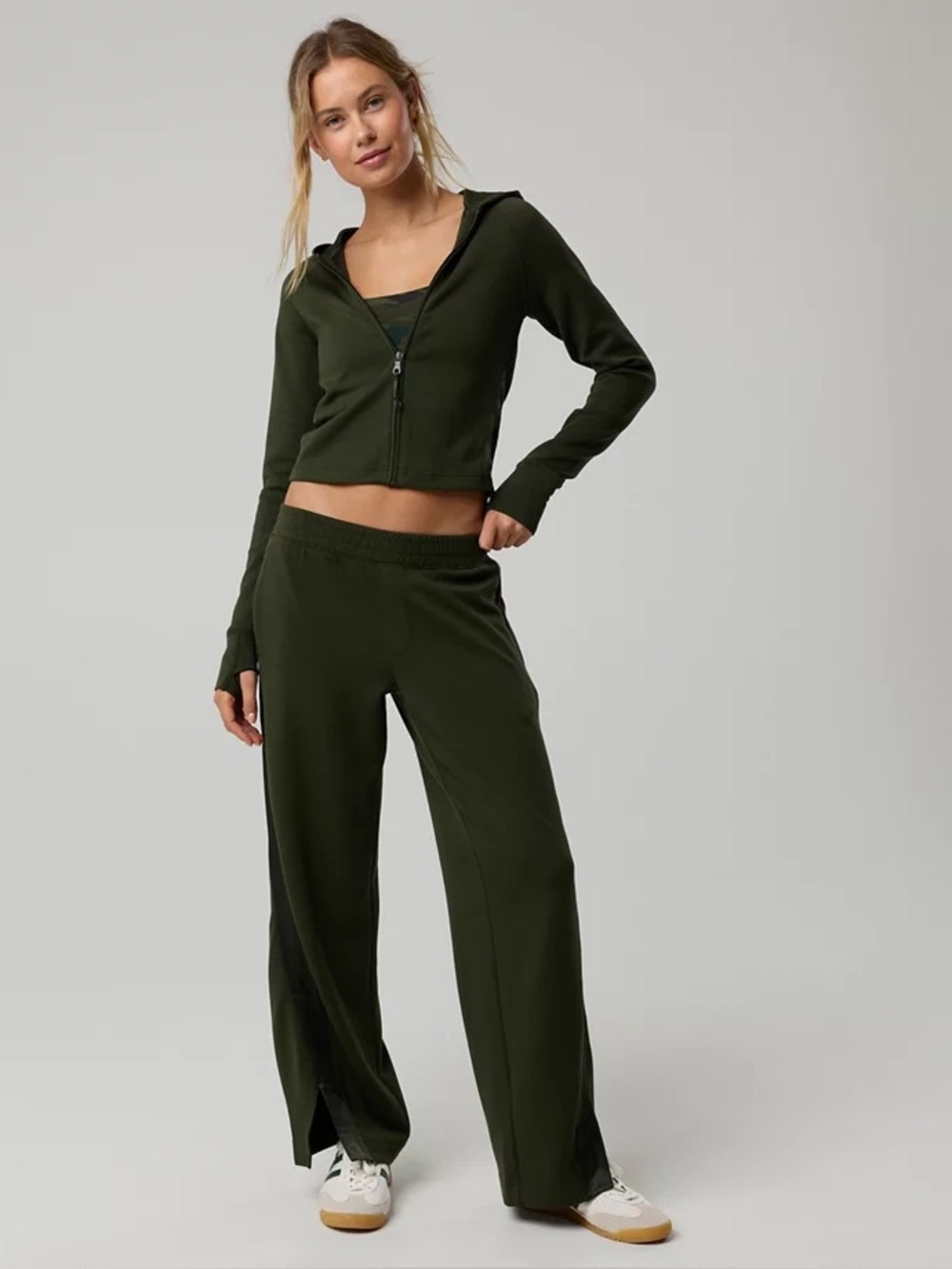 Offline by Aerie ChillUp Satin Track Trouser and Hoodie matching tracksuit set